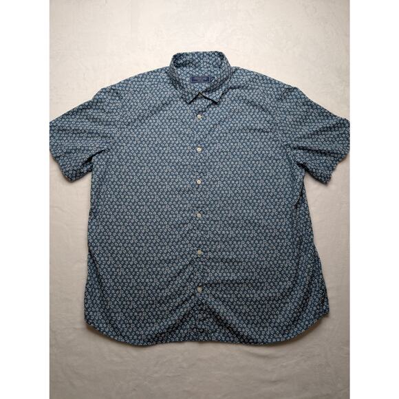 Vineyard Vines Mens Short Sleeve Button Down Shirt - XL Blue Floral Pattern - Picture 3 of 8